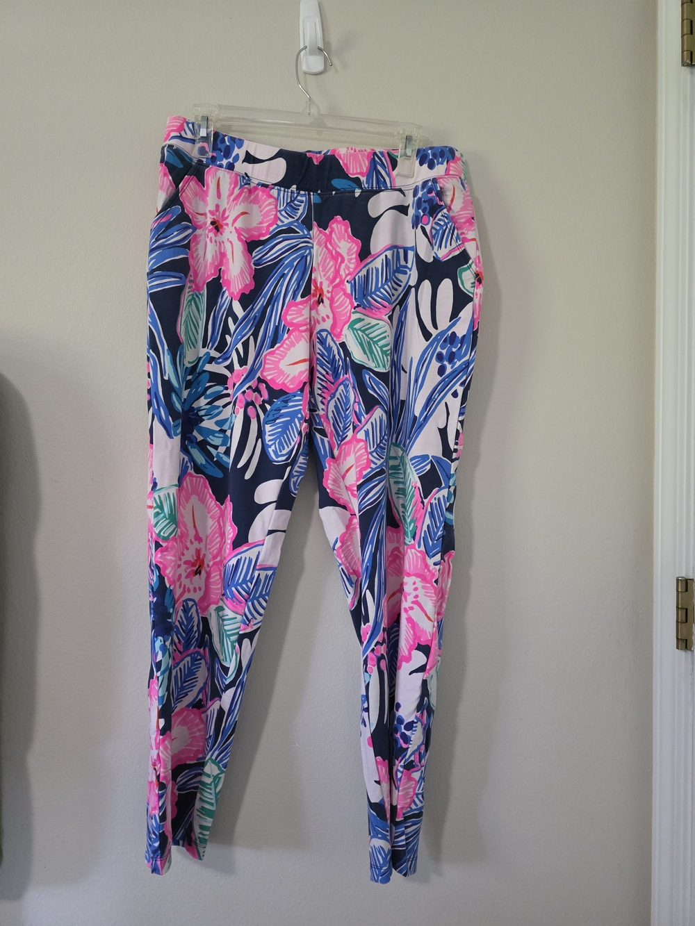Lilly Pulitzer Navy, Pink & Teal Floral Slim Leg Leggings